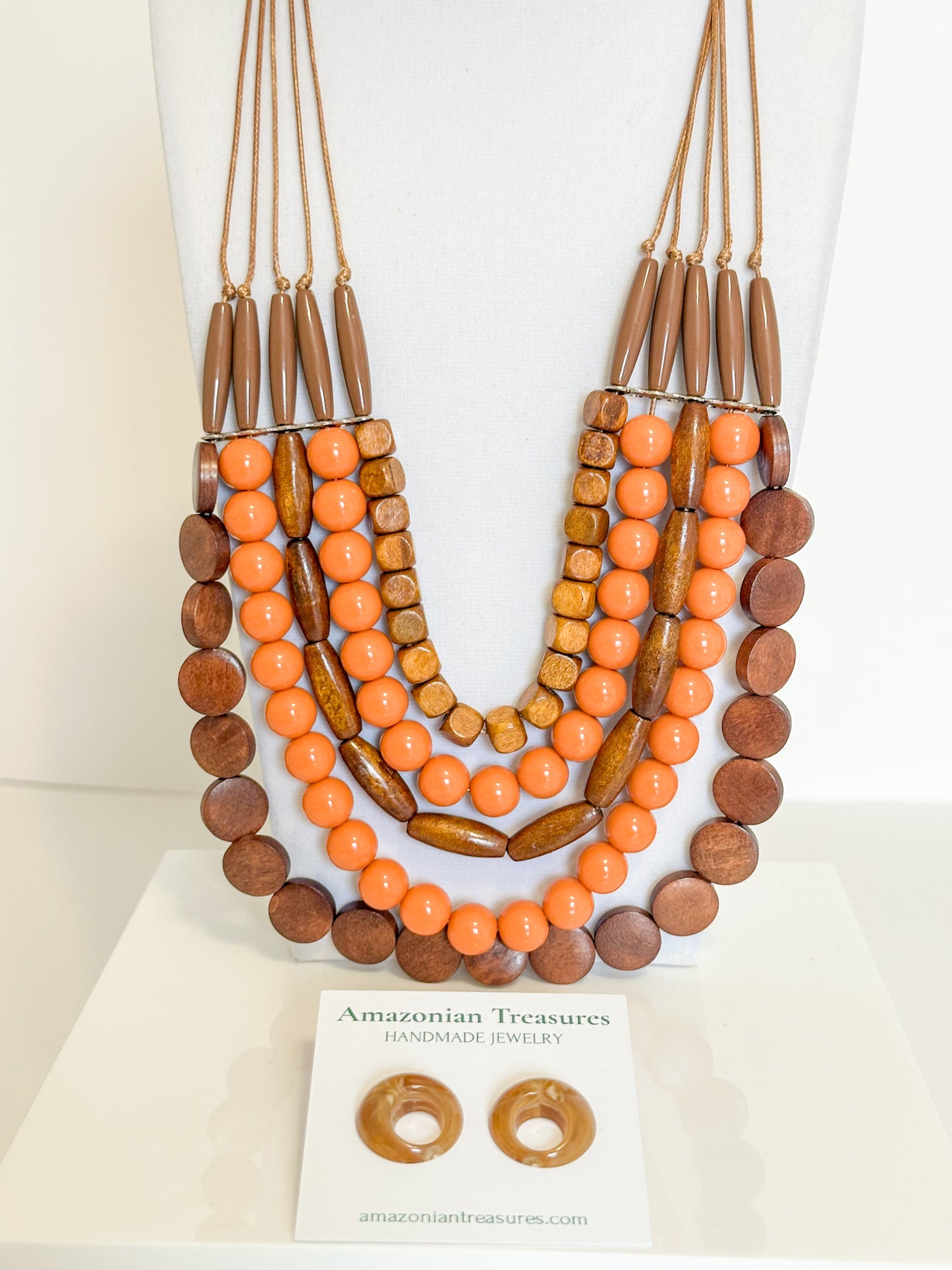 Brazilian Layered Beaded Statement Necklace & Earrings | Echoes of Brazil