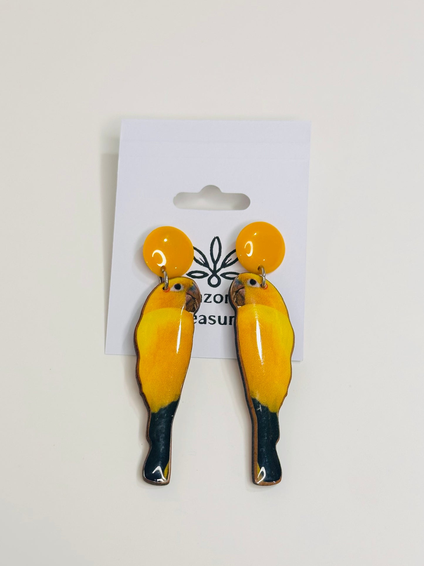 Wooden Macaw/Tucan Earrings