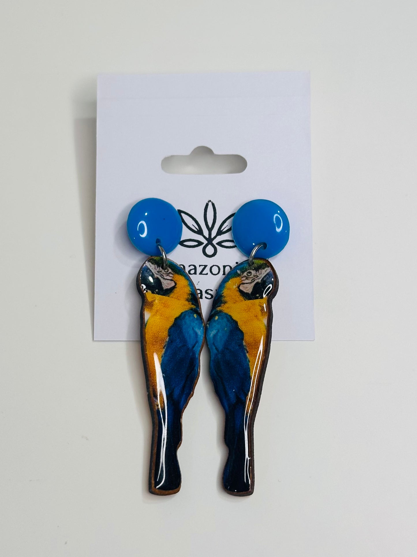 Wooden Macaw/Tucan Earrings