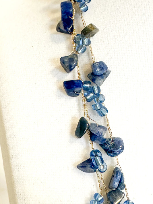 Golden Thread Gemstone & Glass Bead Set – Echoes of Brazil