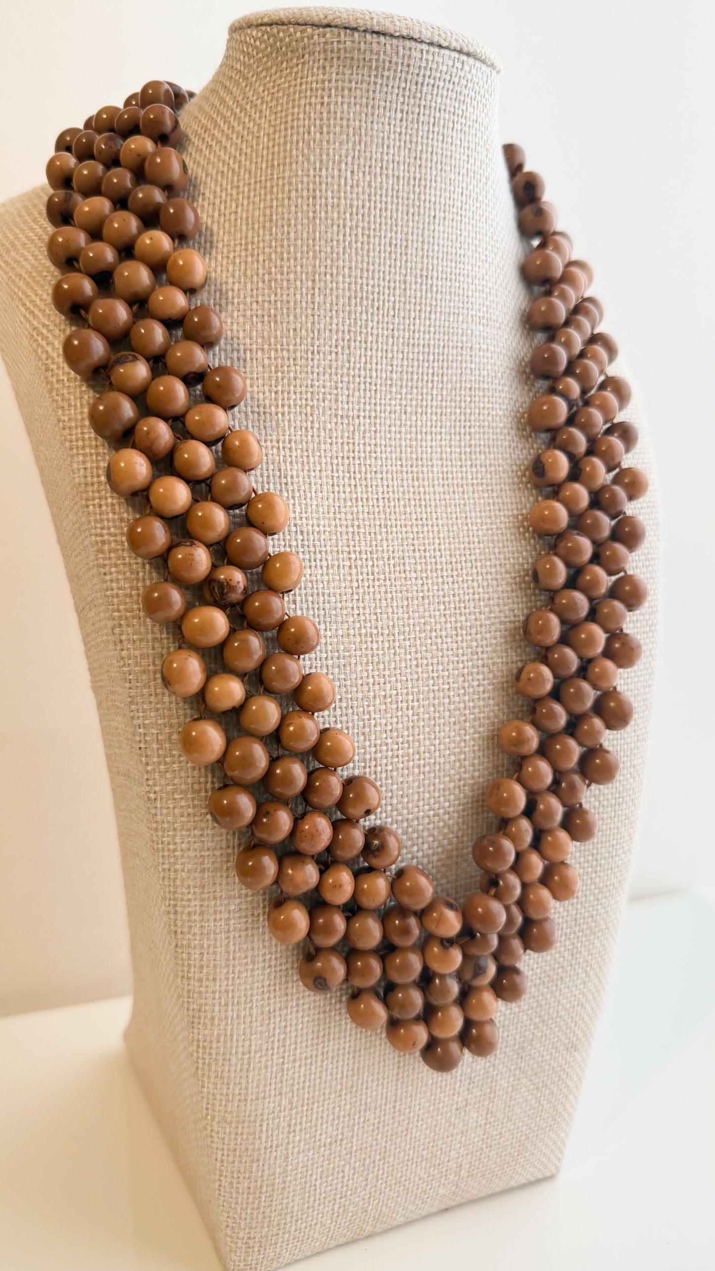 Açaí Seed Statement Necklace – Handmade Brazilian Natural Jewelry