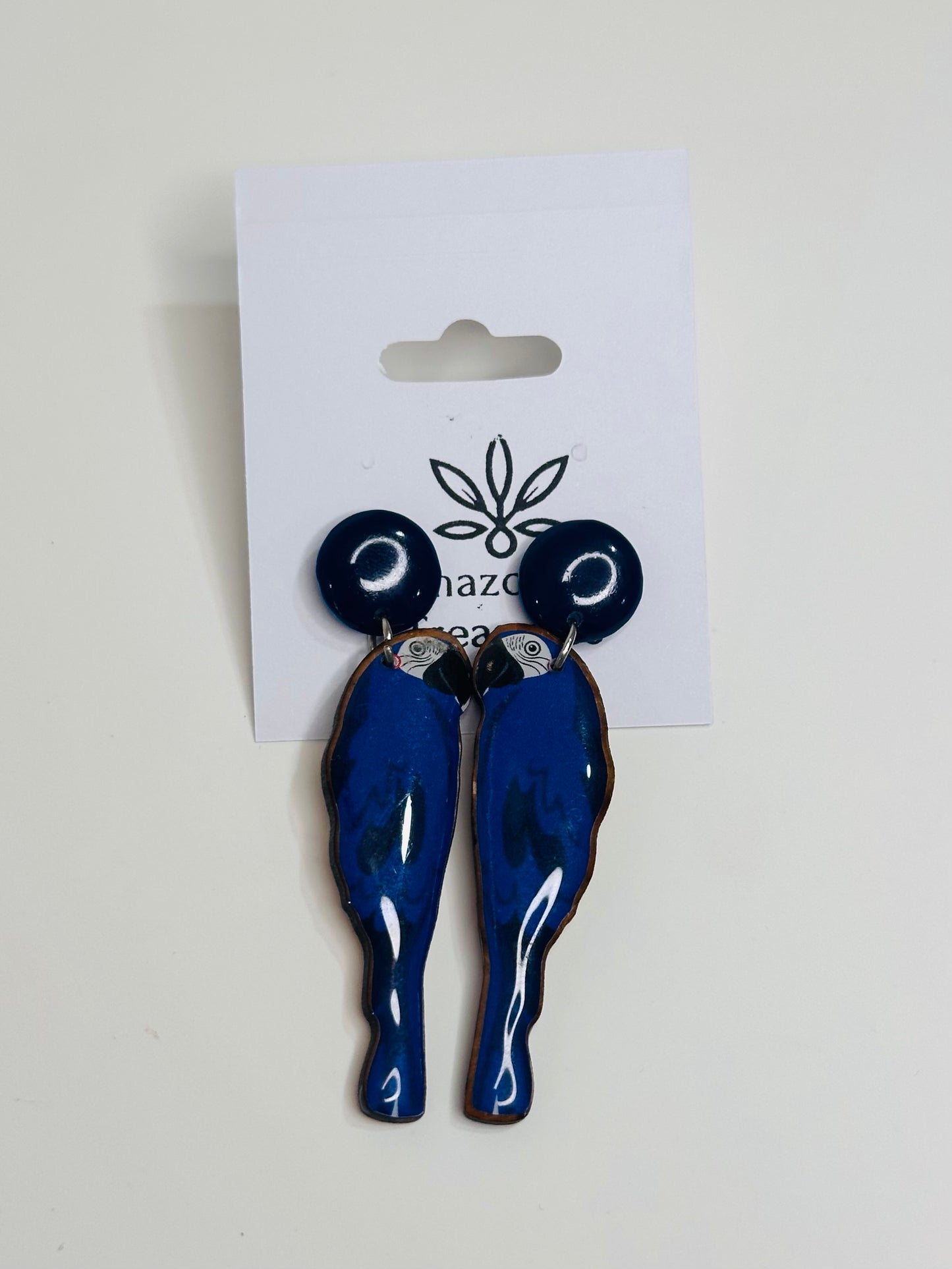 Wooden Macaw/Tucan Earrings