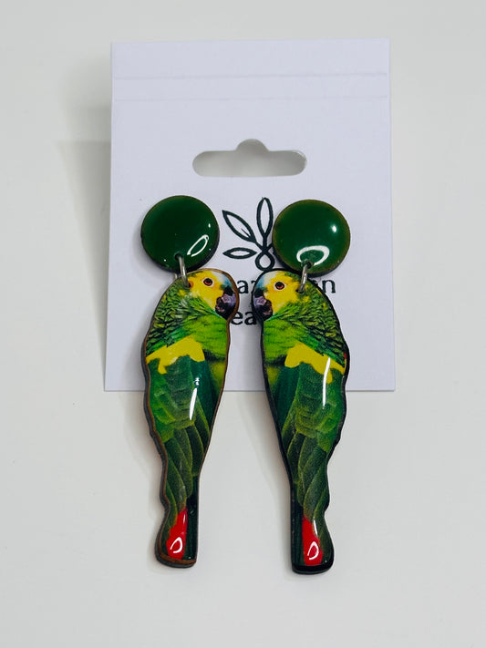 Wooden Macaw/Tucan Earrings