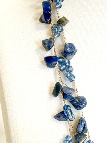 Golden Thread Gemstone & Glass Bead Set – Echoes of Brazil