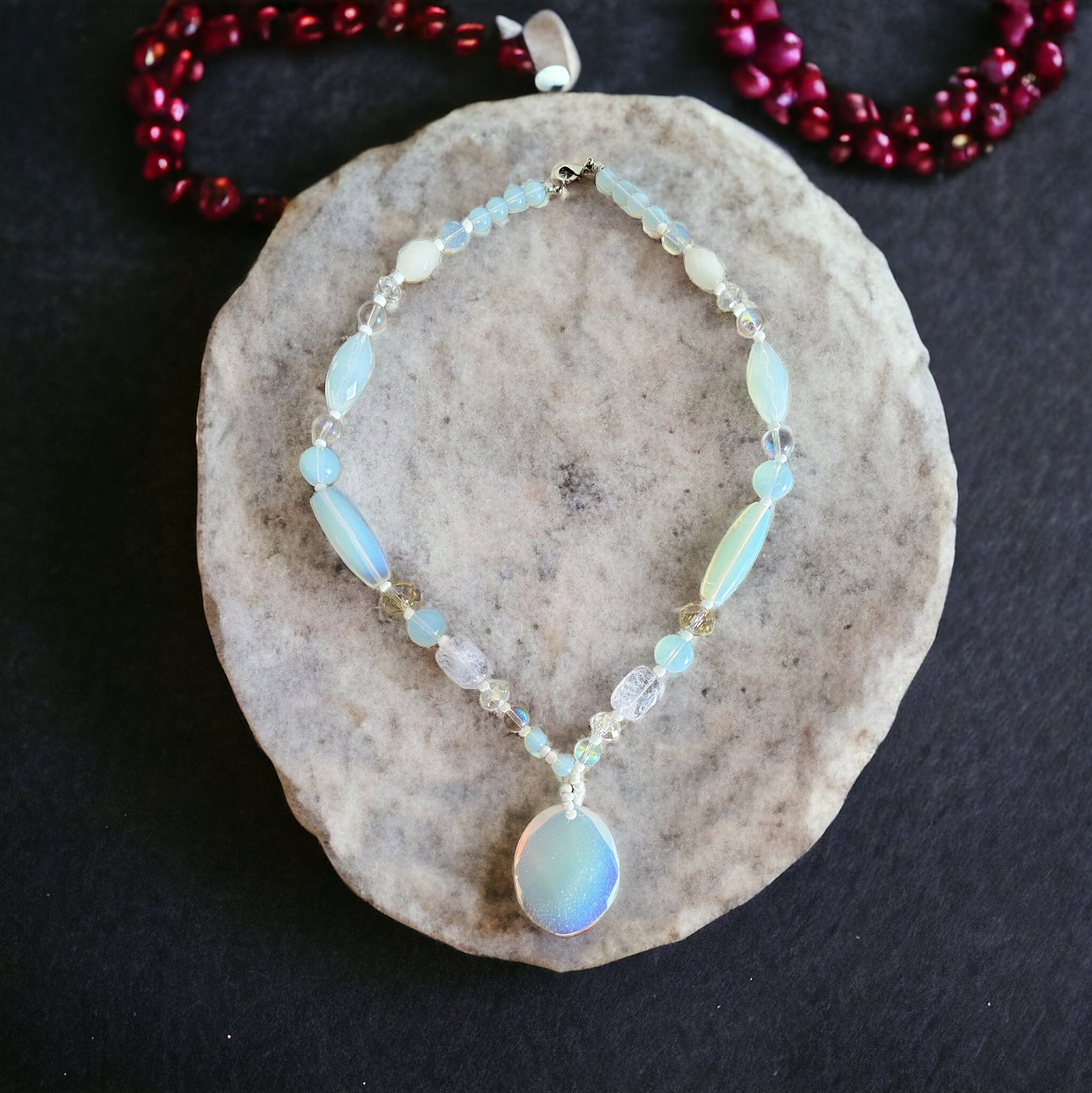 Eco handcrafted jewelry moonstone necklace