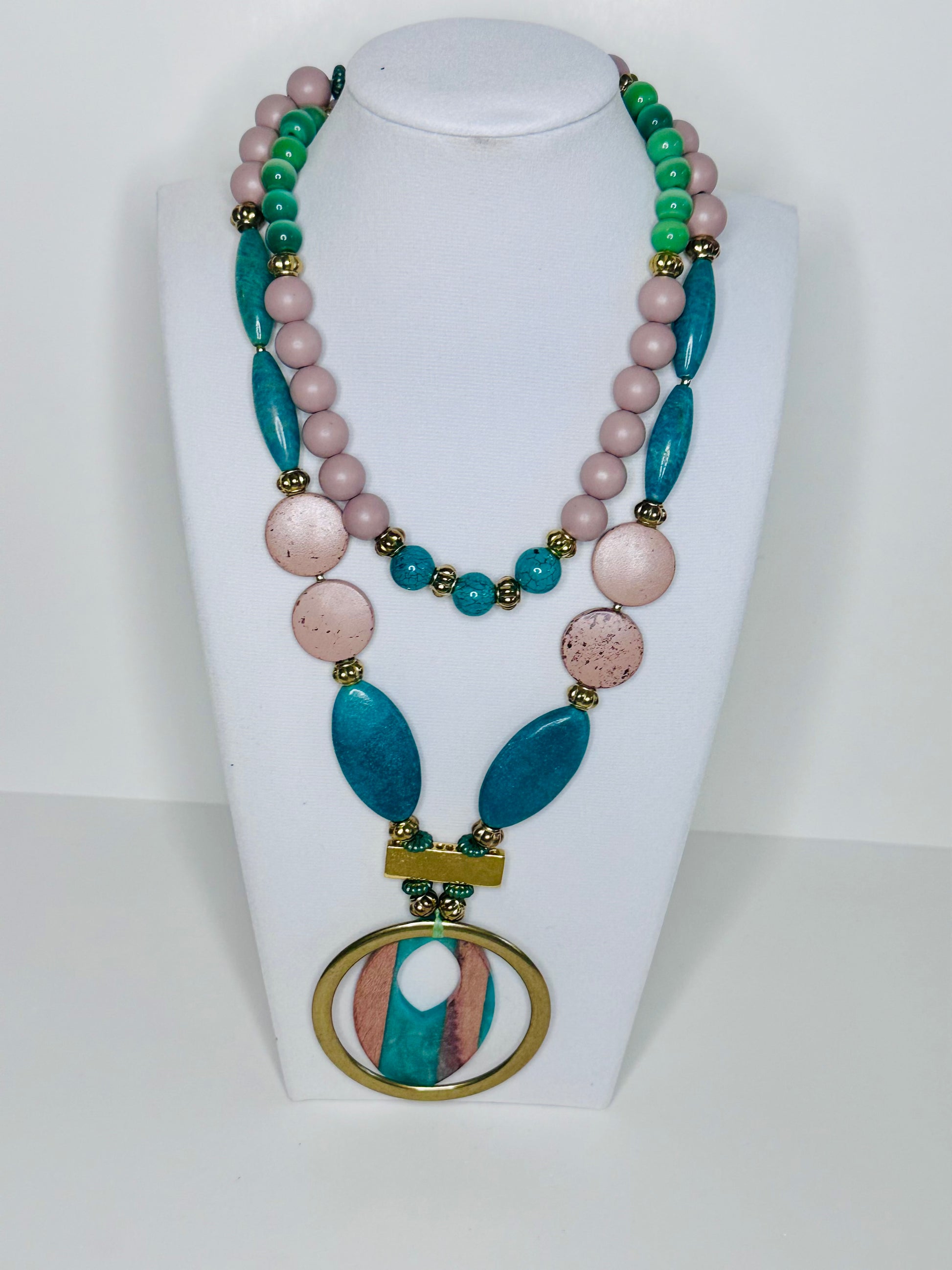 Amazonite Resin Necklace – Elegant & Earthy Jewelry