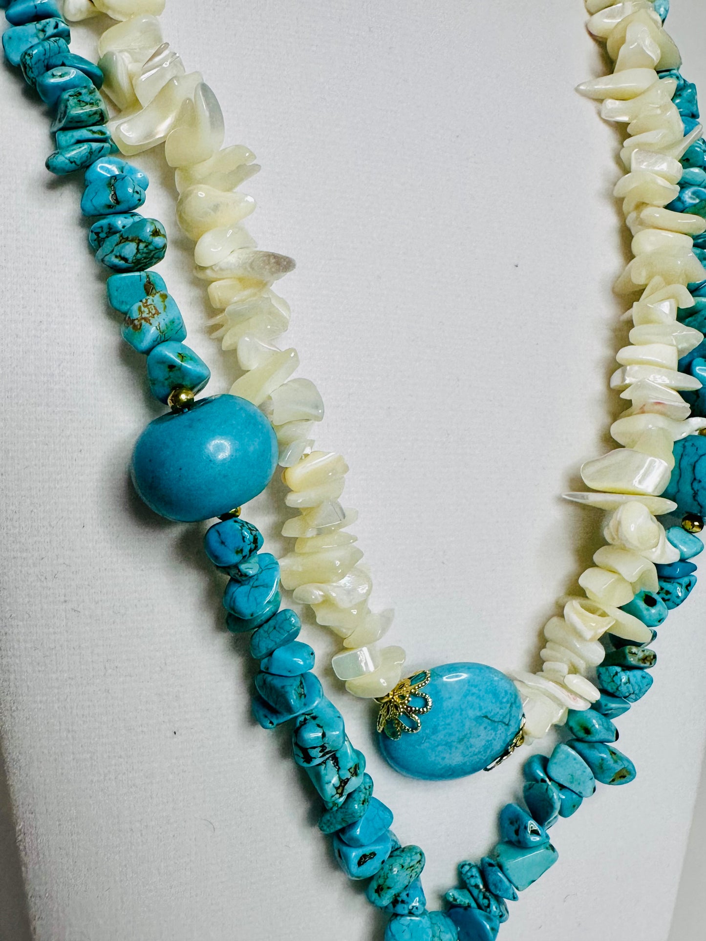 Resin Turquoise Duo Necklace