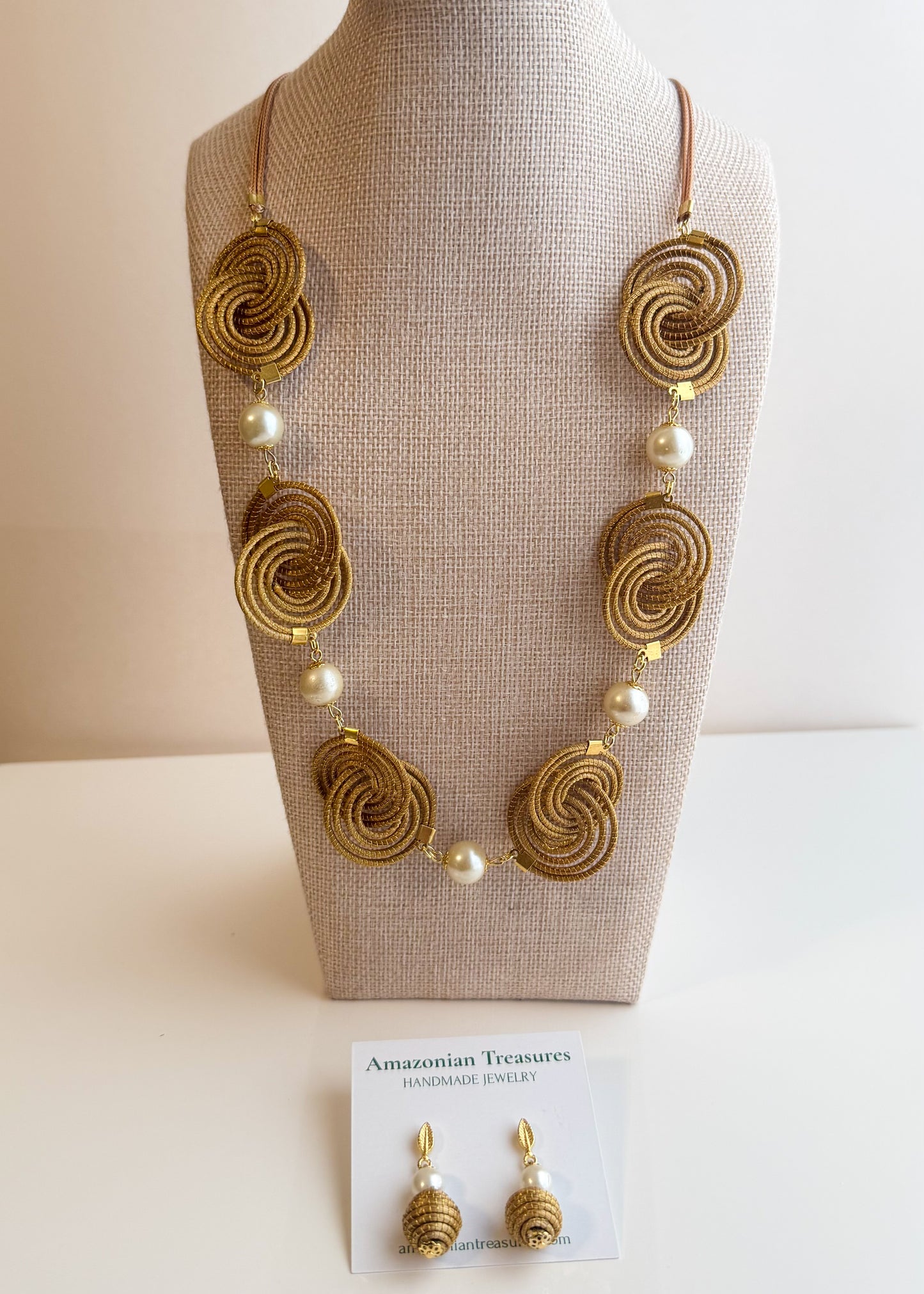 Pearl Dourada Set – Golden Grass & Pearl Jewelry