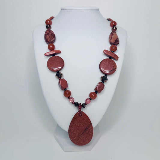 Eco handcrafted jewelry sunstone necklace