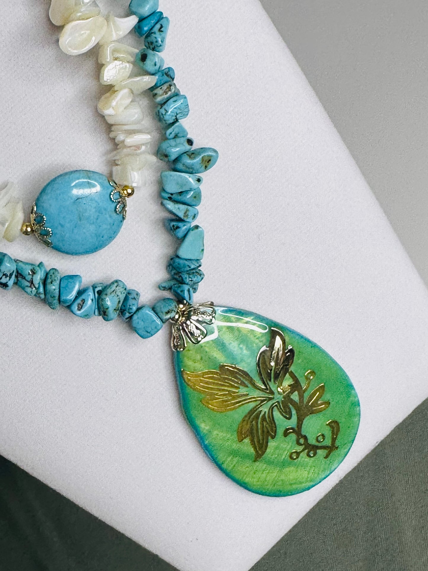 Resin Turquoise Duo Necklace