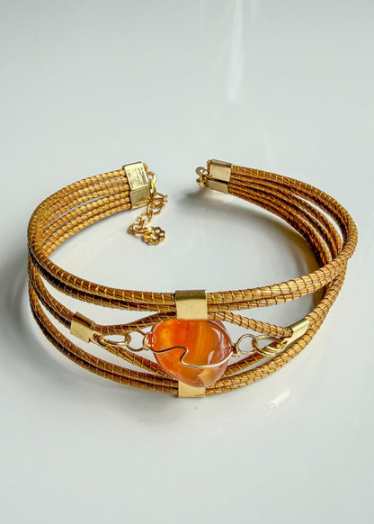 Capim dourado bracelet color variants:  orange