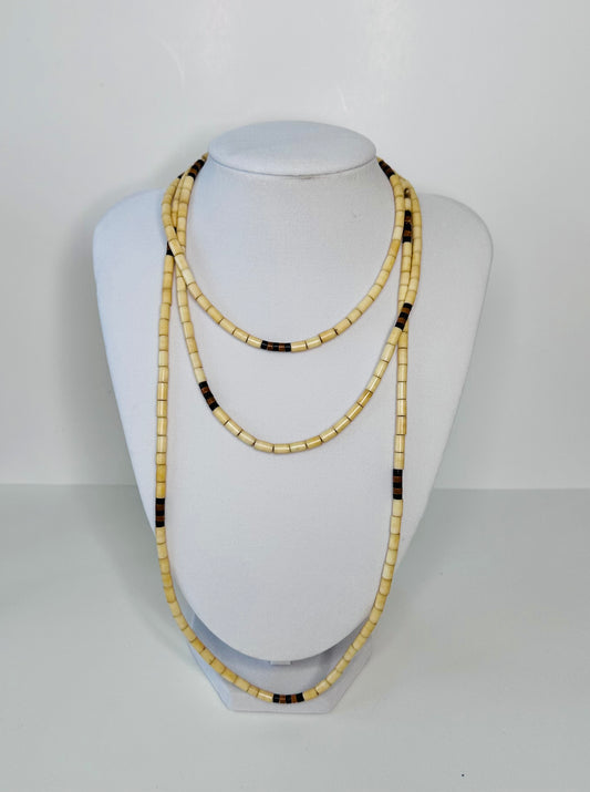 JarinaTucum Necklace – Handcrafted Black Tucum & White Jarina Beads | Elegant & Unique Jewelry