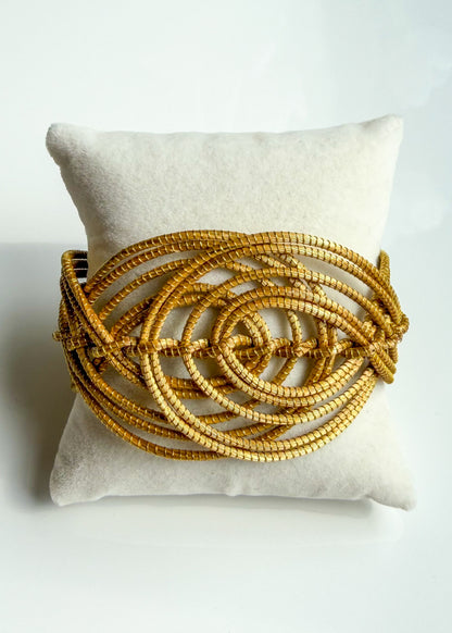 Twisted Vine Golden Grass statement cuff handcrafted in Brazil